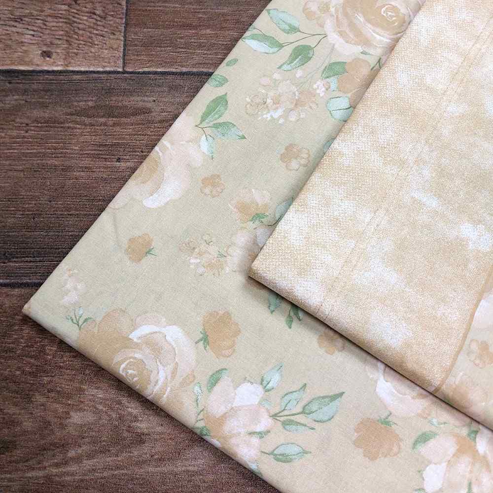 Completo Lenzuola in Puro Cotone Matrimoniale M120 (Beige)