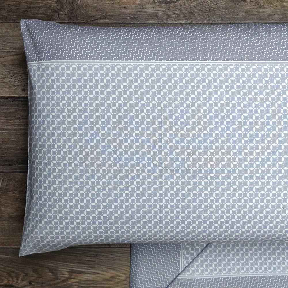Completo Lenzuola in Puro Cotone Matrimoniale - M152 (Grigio)