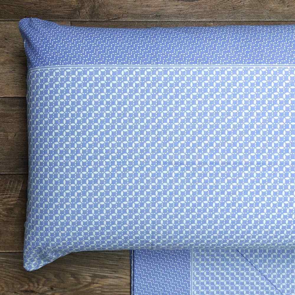 Completo Lenzuola in Puro Cotone Matrimoniale - M152 (Azzurro)