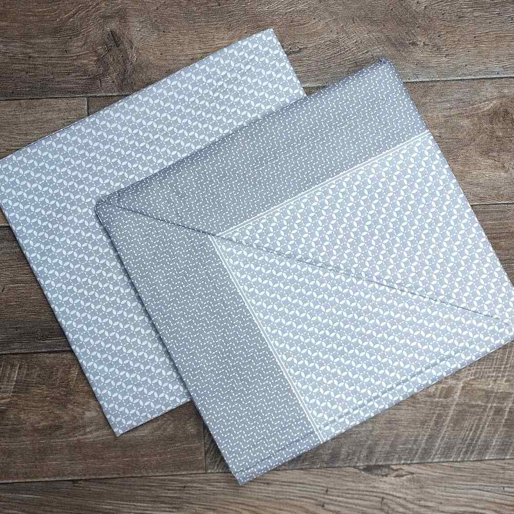 Completo Lenzuola in Puro Cotone Matrimoniale - M152 (Grigio)