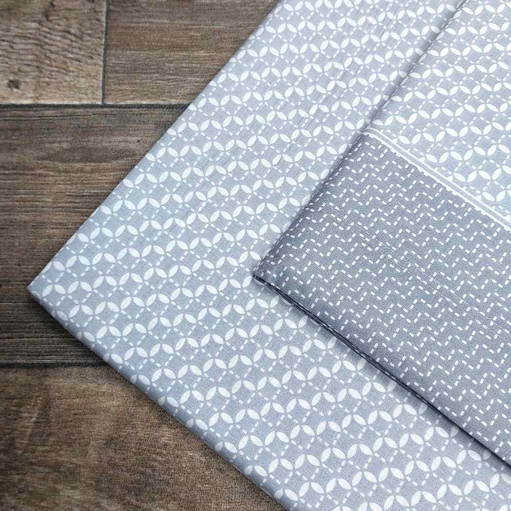 Completo Lenzuola in Puro Cotone Matrimoniale - M152 (Grigio)