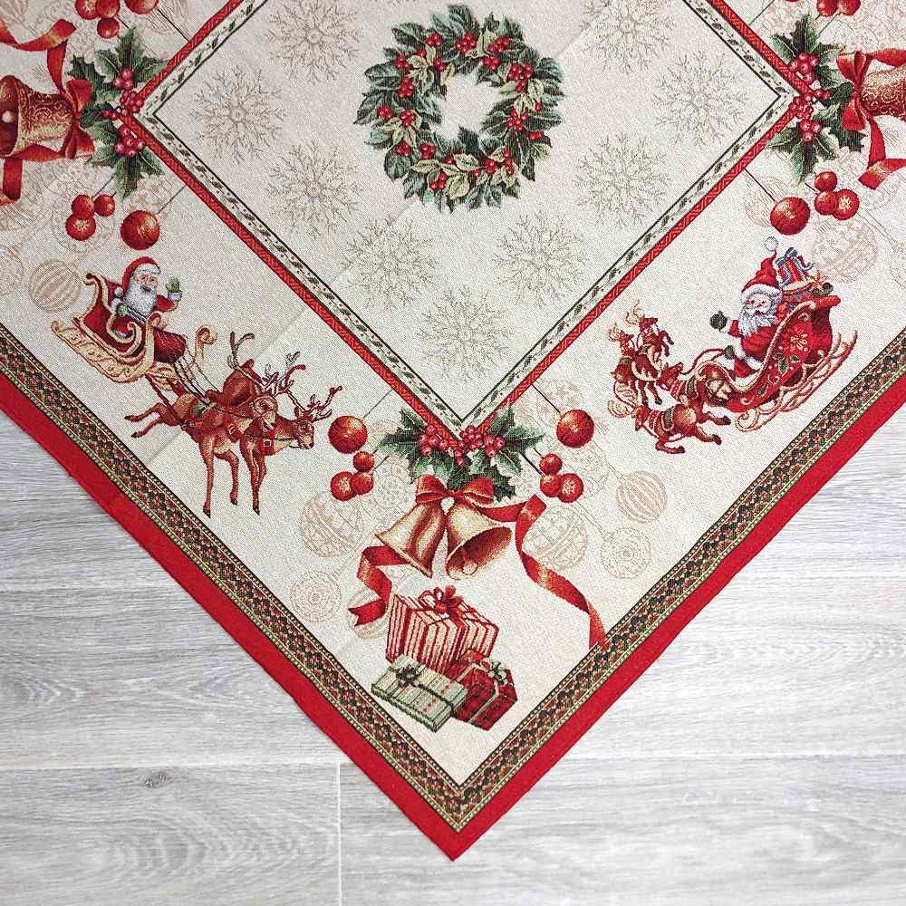 Centrotavola quadrata natalizia in tessuto Gobelin 100 x 100 cm - Regalo
