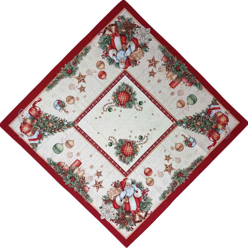 Centrotavola quadrata natalizia in tessuto Gobelin 100 x 100 cm - Splendore