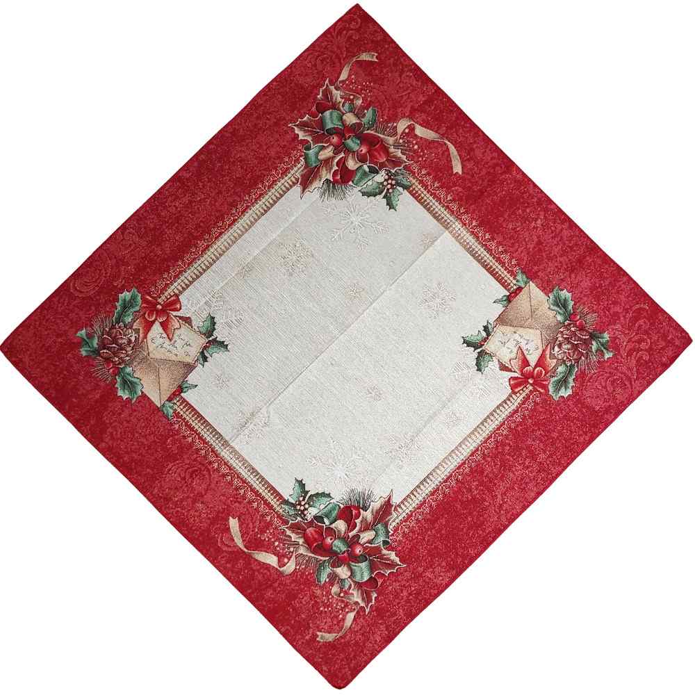 Centrotavola quadrata natalizia in tessuto Gobelin 100 x 100 cm - Gioia