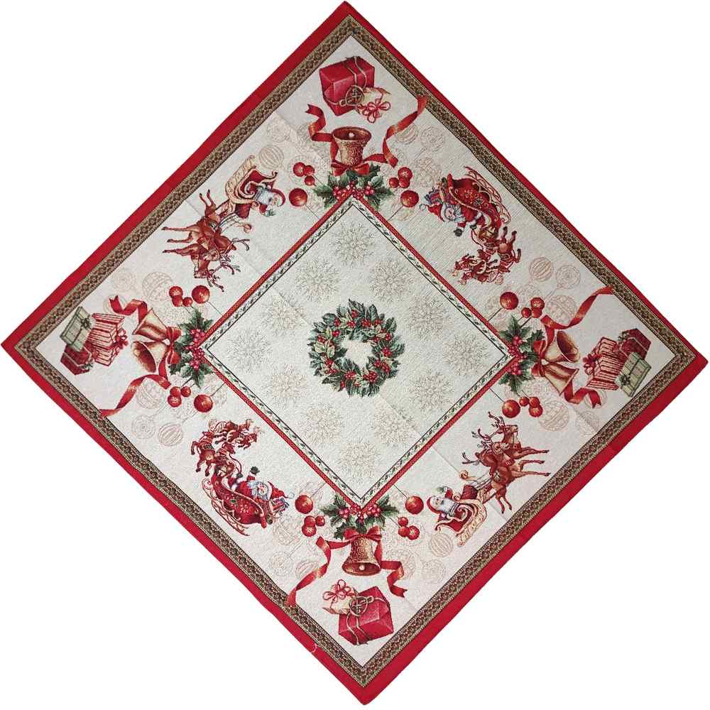 Centrotavola quadrata natalizia in tessuto Gobelin 100 x 100 cm - Regalo