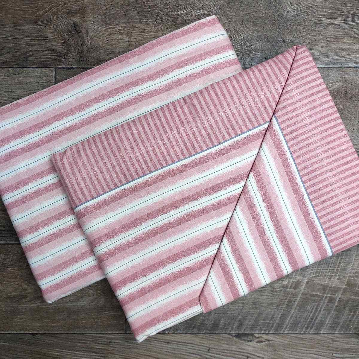 Completo Lenzuola in Flanella Matrimoniale - F100 (Rosa)