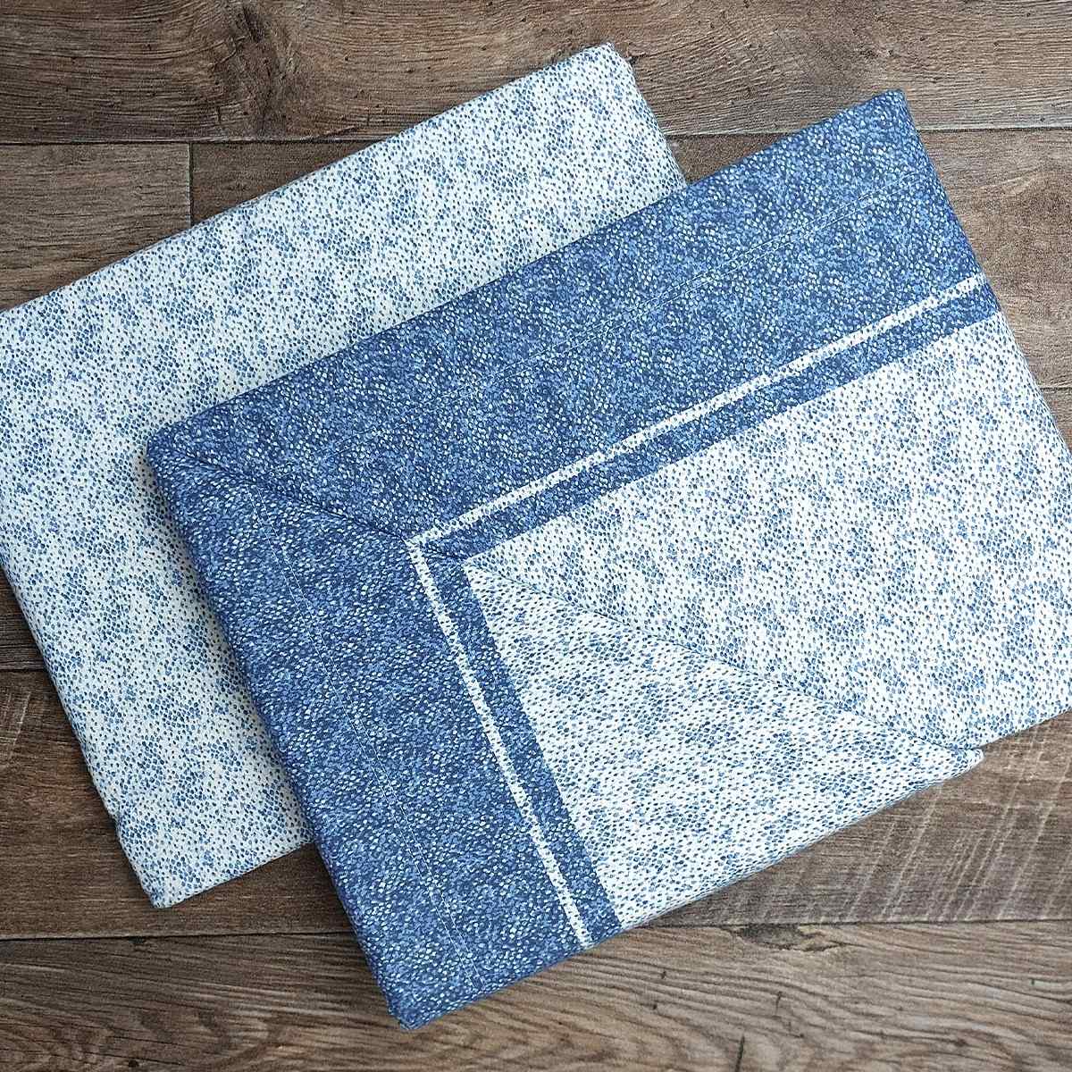 Completo Lenzuola in Flanella Matrimoniale - F105 (Blu)
