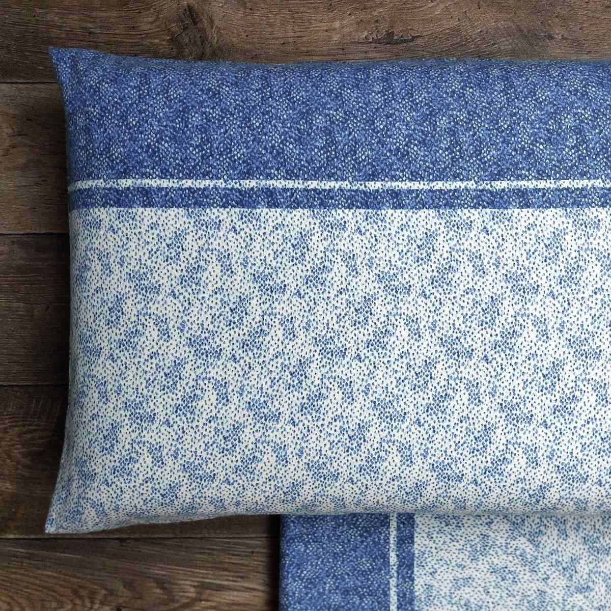 Completo Lenzuola in Flanella Matrimoniale - F105 (Blu)