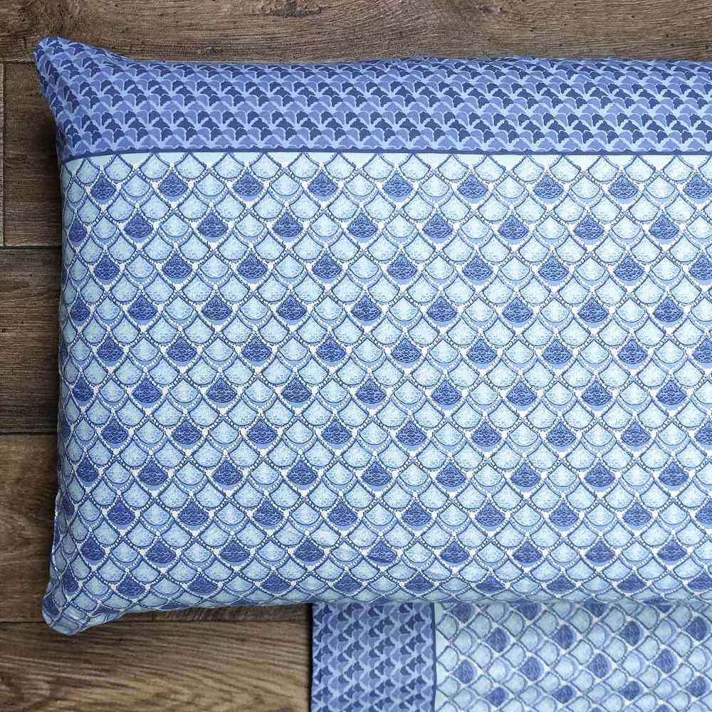Completo lenzuola in Puro Cotone dimensioni varie - M153 (Azzurro)