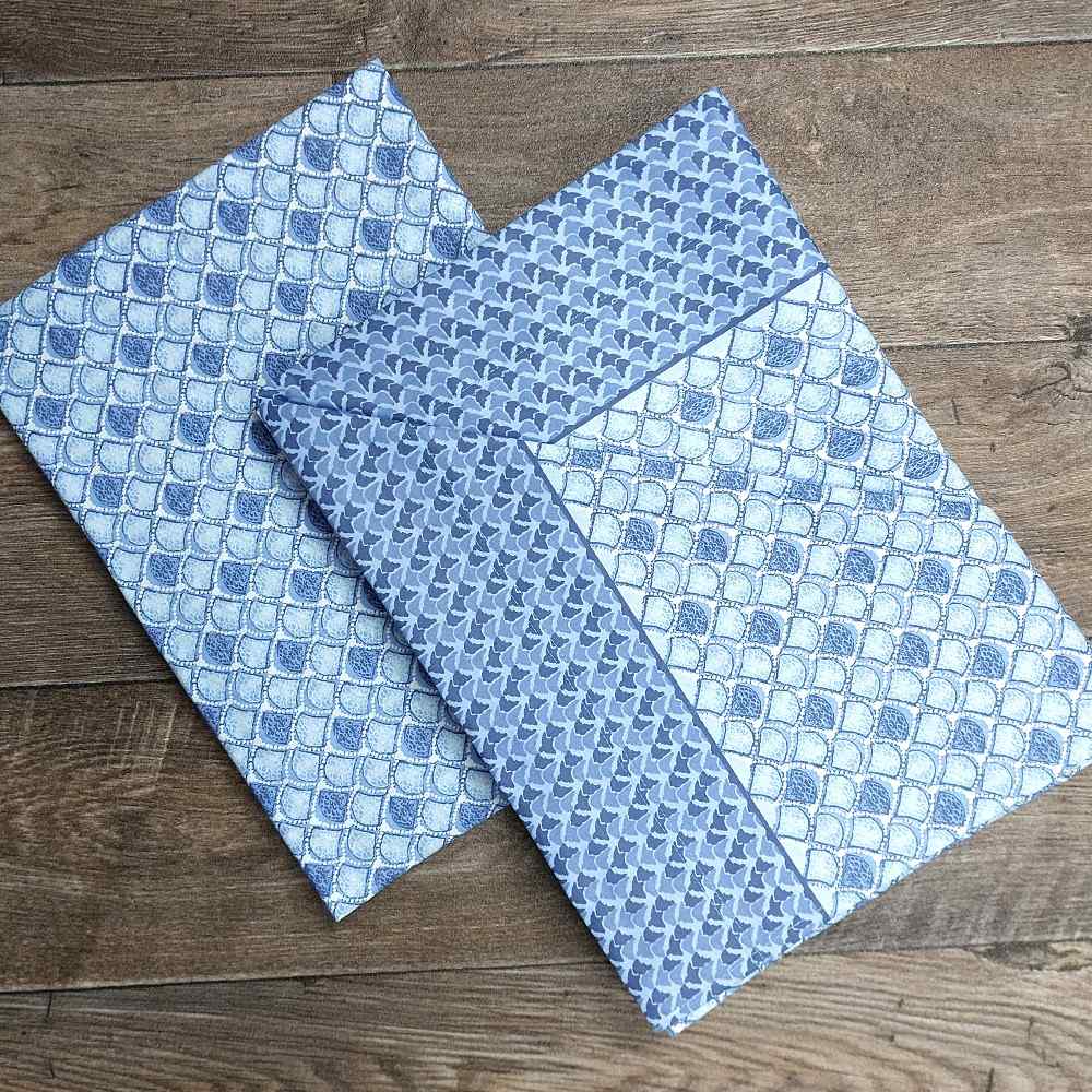 Completo lenzuola in Puro Cotone dimensioni varie - M153 (Azzurro)