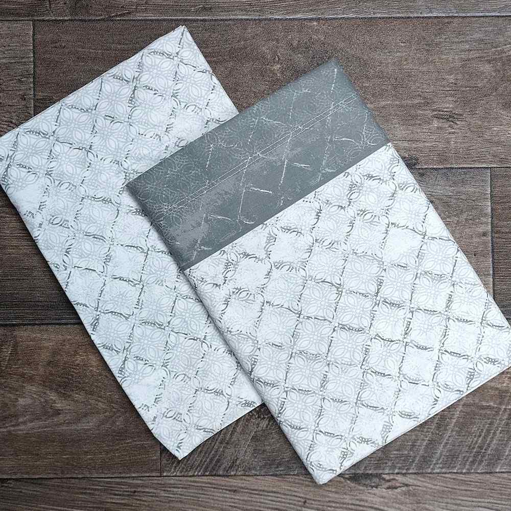 Completo Lenzuola in Puro Cotone Una Piazza e Mezza - M131 (Grigio)