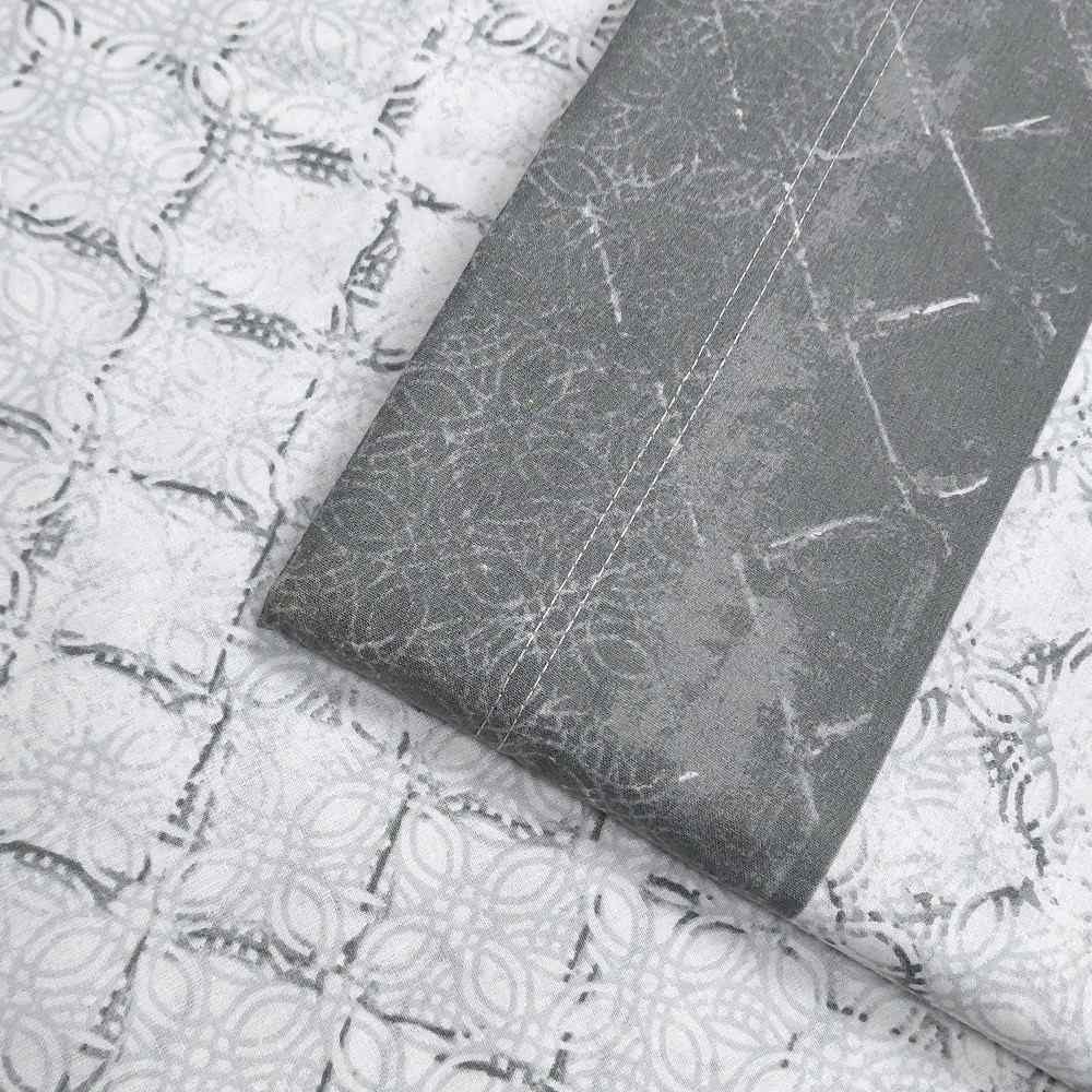 Completo Lenzuola in Puro Cotone Una Piazza e Mezza - M131 (Grigio)