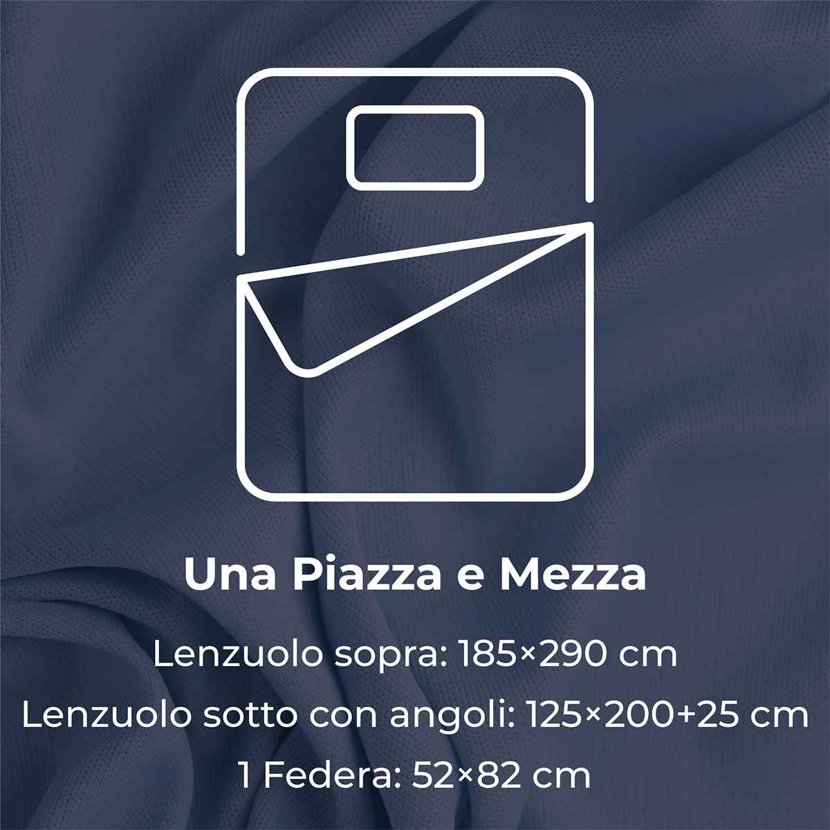 Completo Lenzuola in Flanella Una Piazza e Mezza - F122 (Grigio)